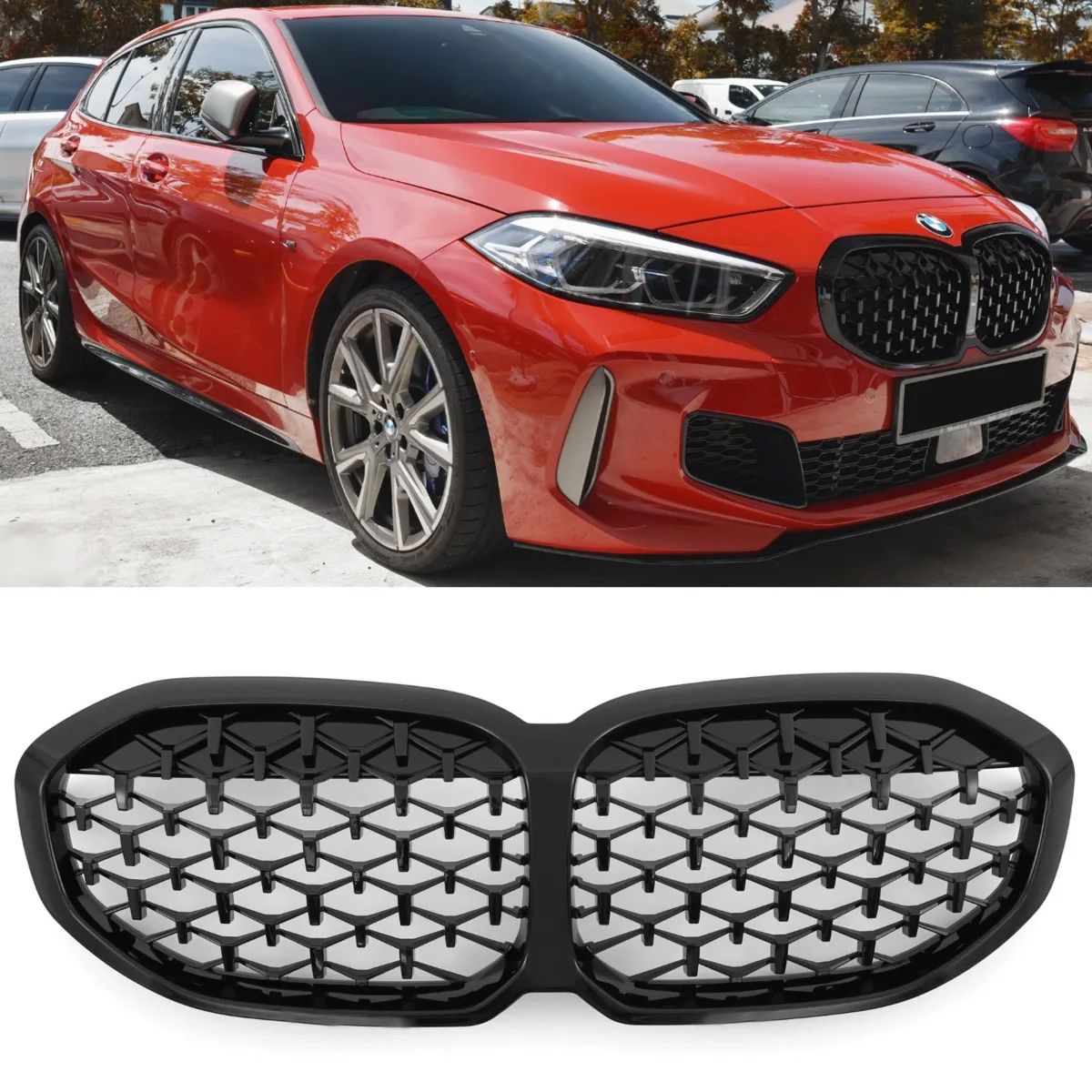 Iluvõre Diamond stiilis, läikiv must, mudelile BMW 1-seeria F40 | 2019-2026