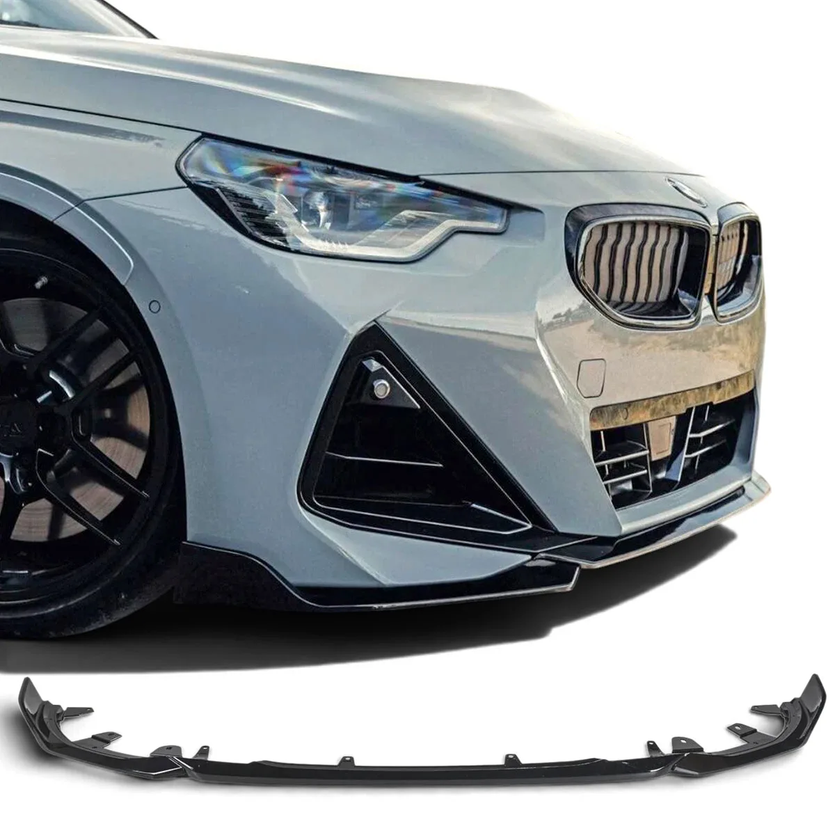Esisplitter läikivmust, sobib BMW 2 Series G42 jaoks M Sport paketiga (2021–2026)