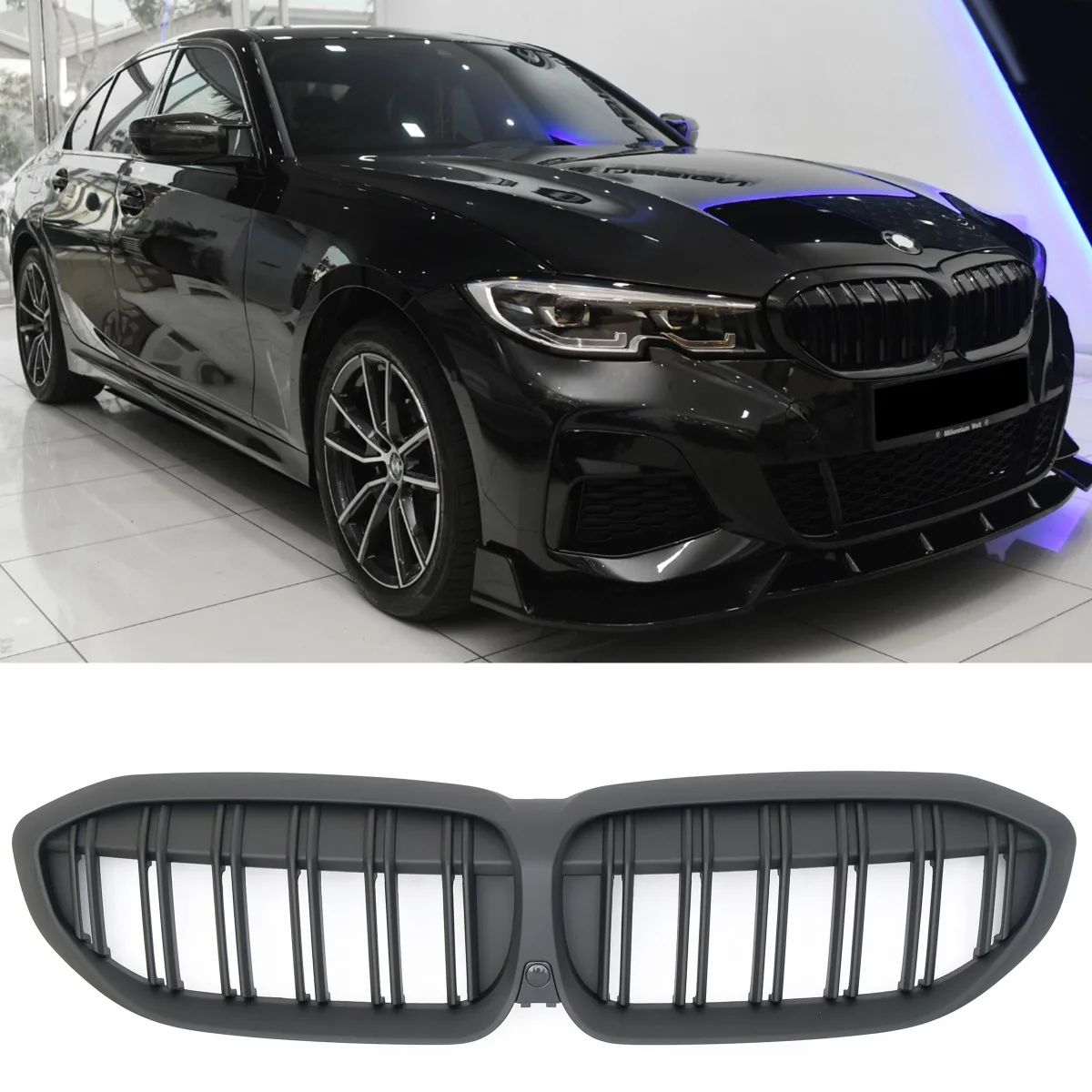 Grille Matte Black for BMW 3 Series G20 G21 | 2019-2022