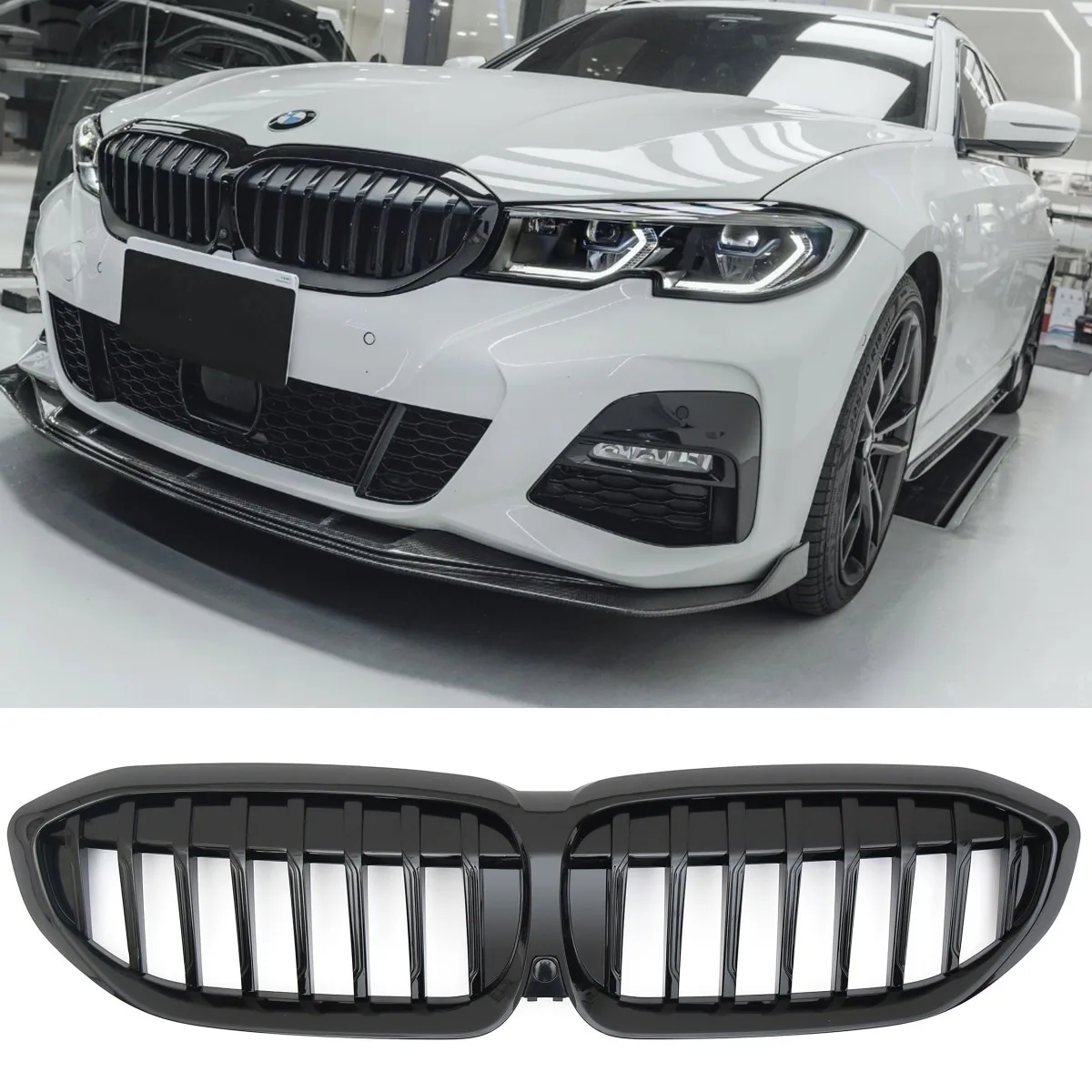 Решётка Решётка глянцевая чёрная для BMW 3 серии G20 G21 | 2019-2022
