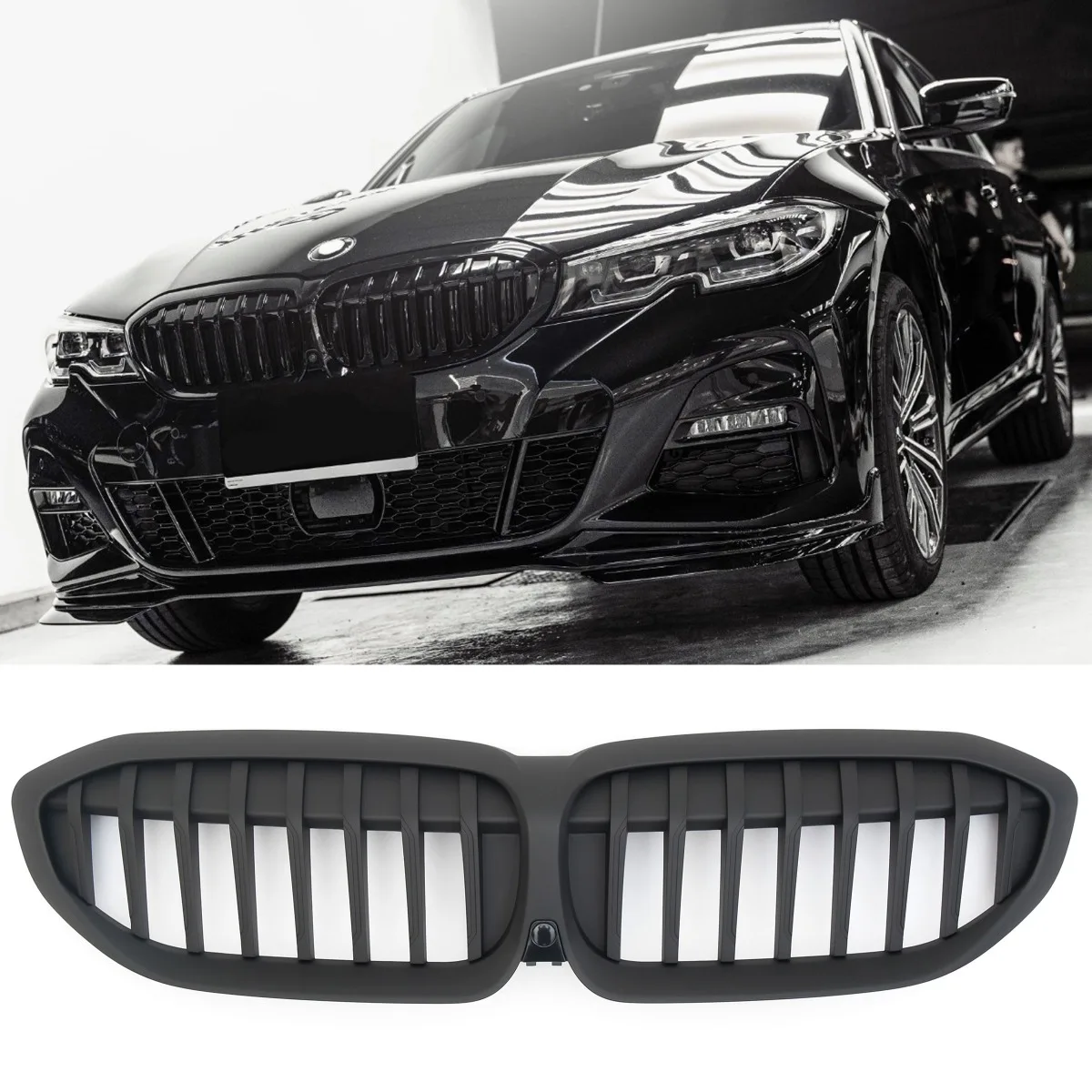 Grille Grille Matte Black for BMW 3 Series G20 G21 | 2019-2022