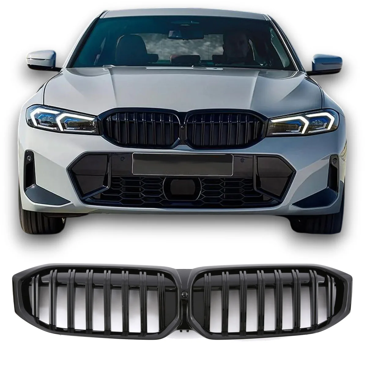 Grille Gloss Black for BMW 3 Series G20 G21 LCI | 2022-2026