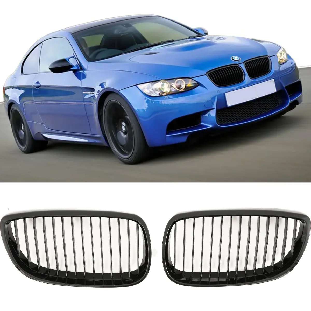 Решётка радиатора глянцевая чёрная для BMW 3 серии E92 E93 | 2006-2010 | и M3 | 2006-2013
