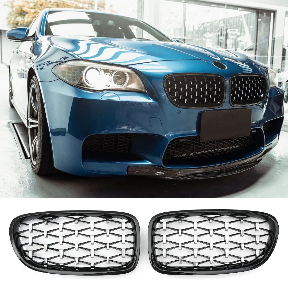 Võre Diamond Style läikiv must BMW 5 Series F10 F11 jaoks | 2010-2017