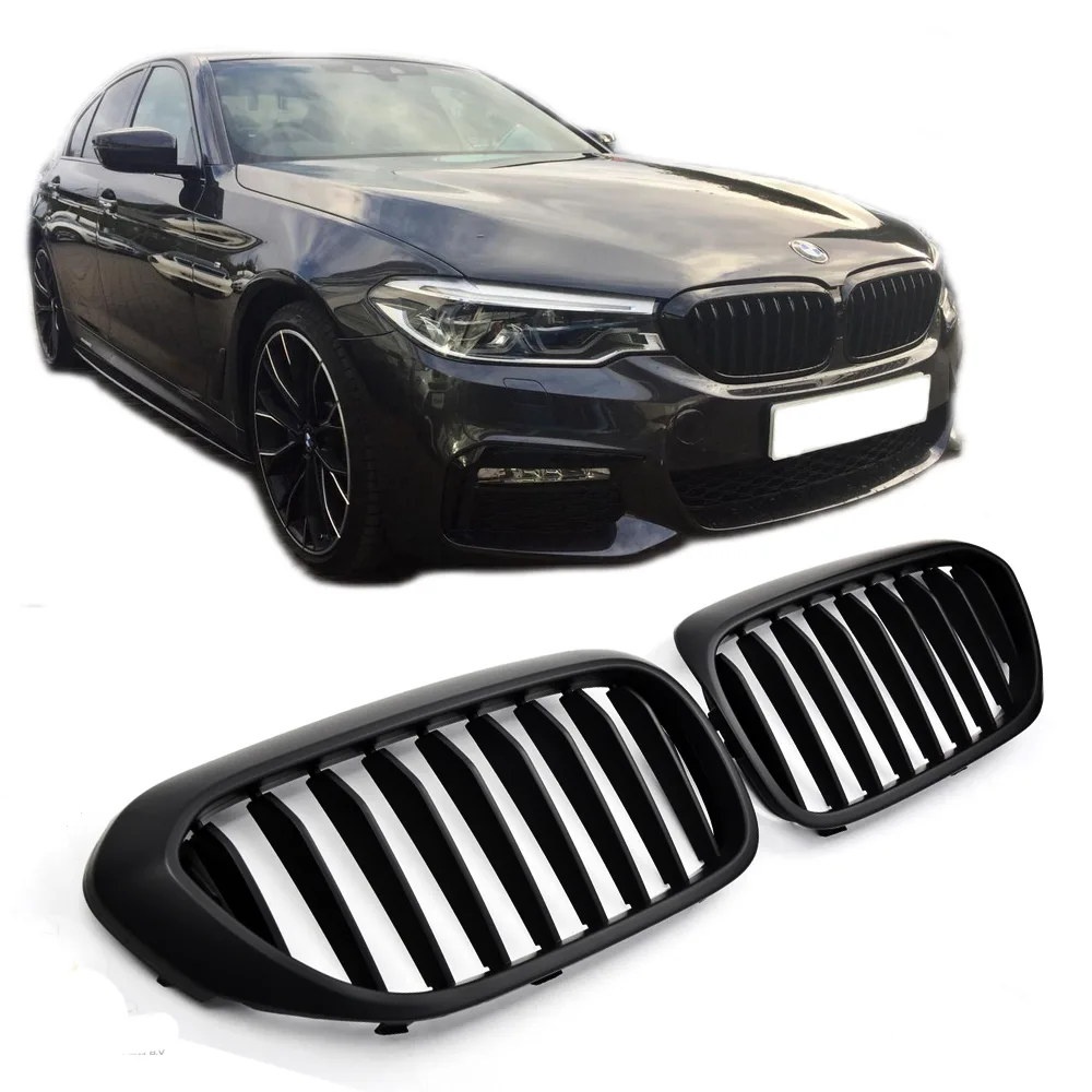 Матовая чёрная решётка для BMW 5 серии G30 G31 | 2017-2020