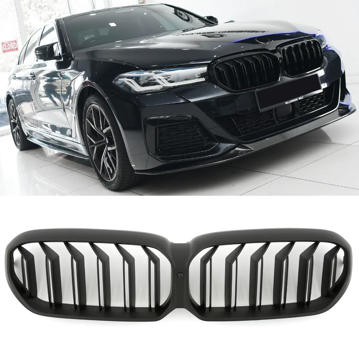 Решётка радиатора Matte Black для BMW 5 Series G30 G31 LCI | 2020-2023 | 2020-2023