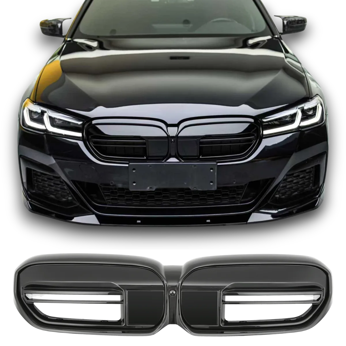 Решётка радиатора глянцевая чёрная для BMW 5 Series G30 G31 LCI | 2020-2023 | 2020-2023
