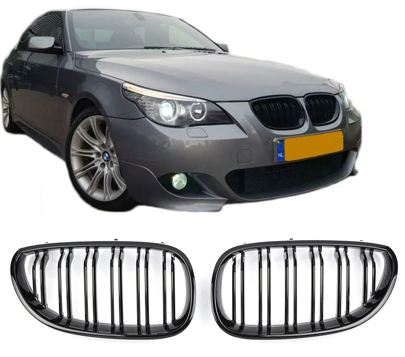 Решётка радиатора глянцево-чёрная Den для BMW 5 Series E60 E61 | 2003-2010