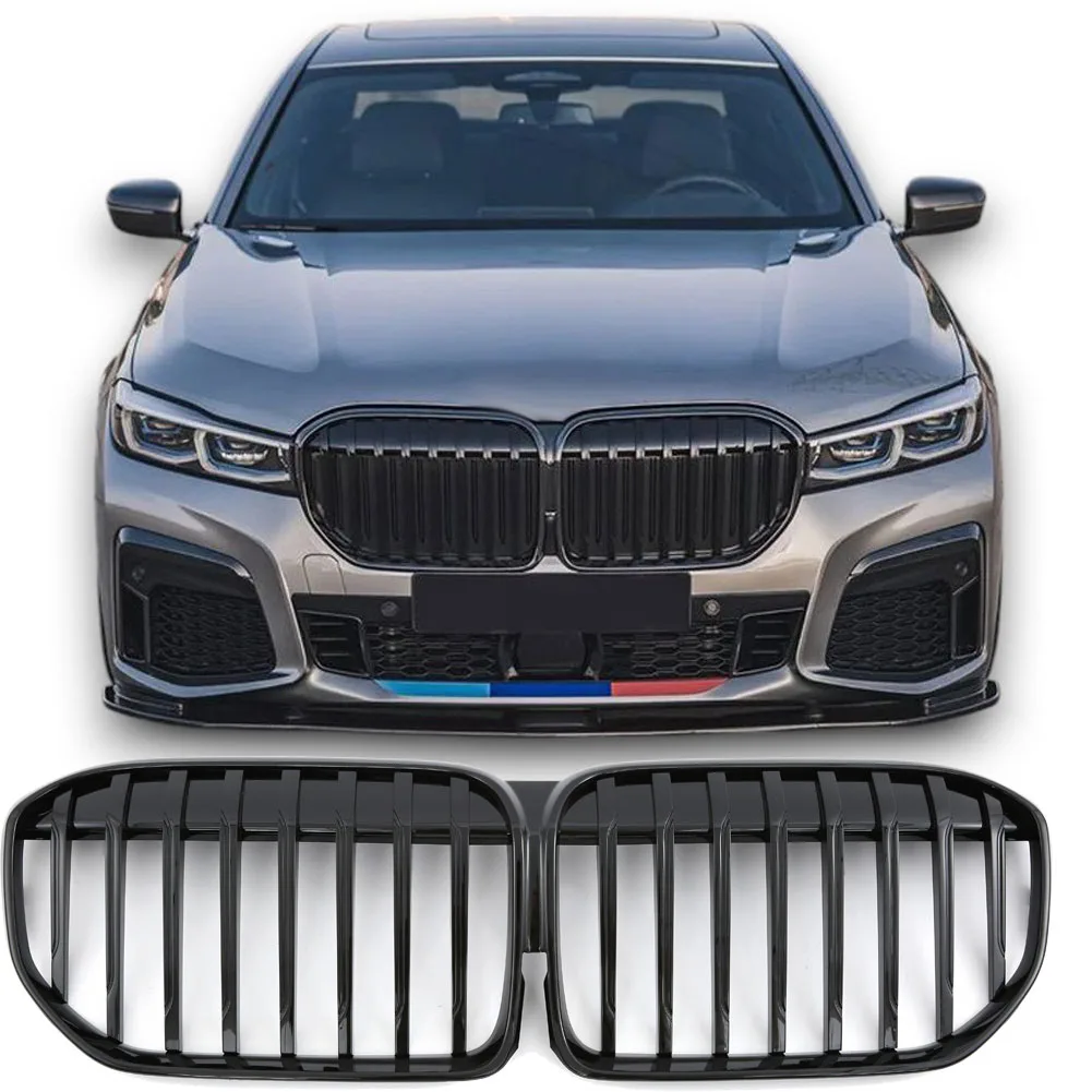Решётка радиатора глянцевая чёрная для BMW 7 Series G11 G12 LCI | 2019-2022
