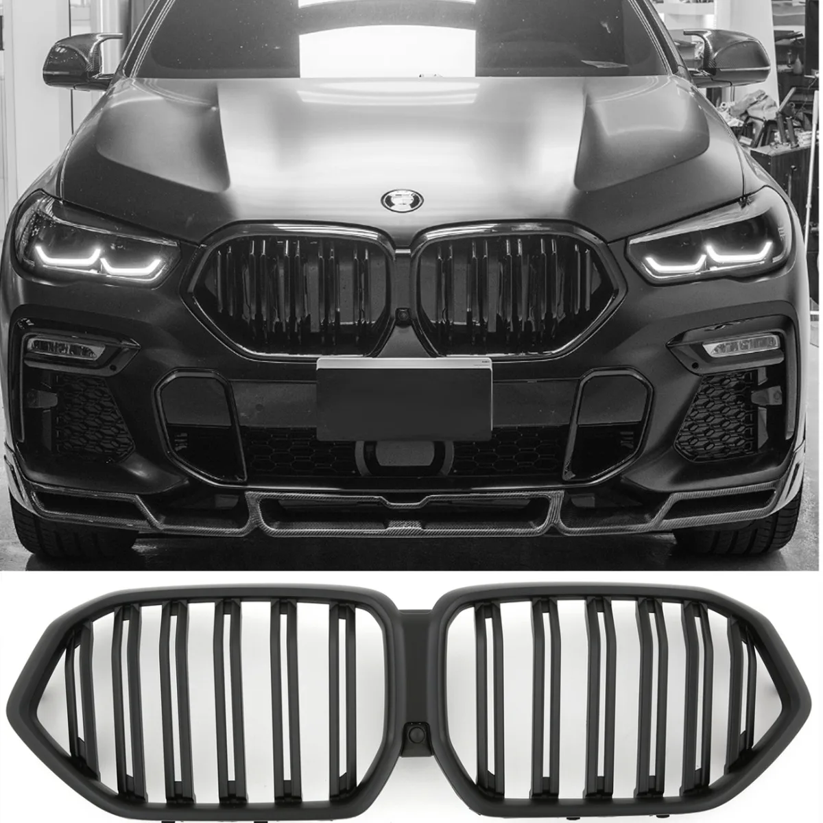 Решётка радиатора Matte Black для BMW X6 G06 | 2018-2026