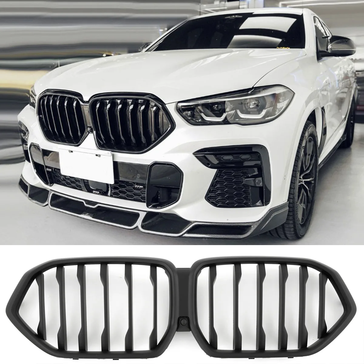 Решётка радиатора матовая чёрная для BMW X6 G06 | 2018-2026