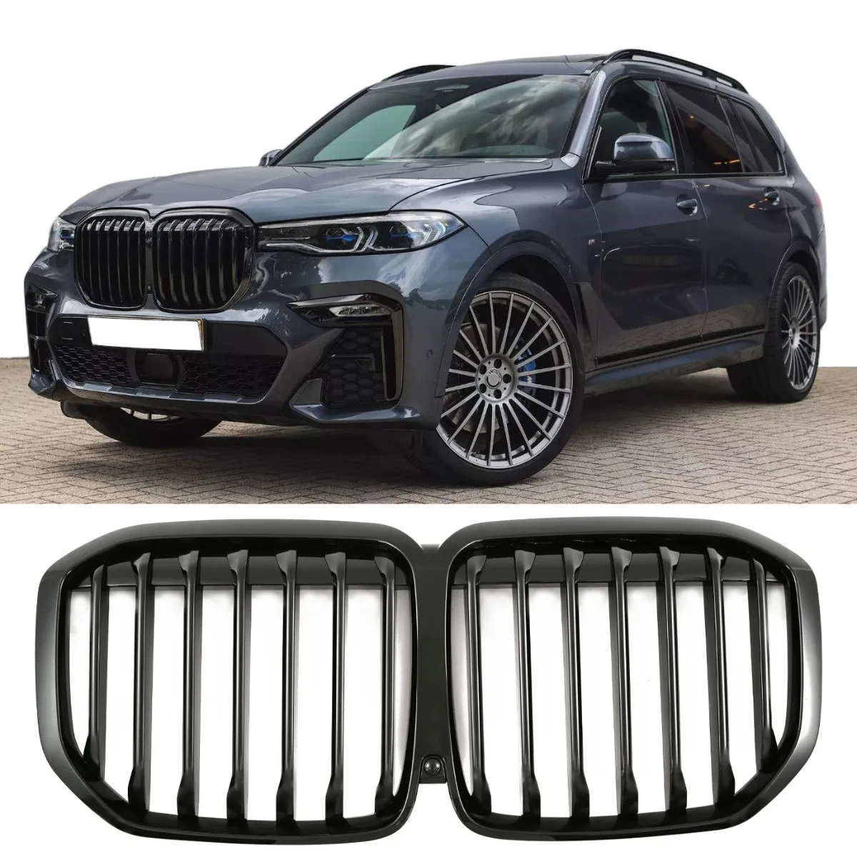 Võre läikiv must BMW X7 G07 jaoks | 2019-2022