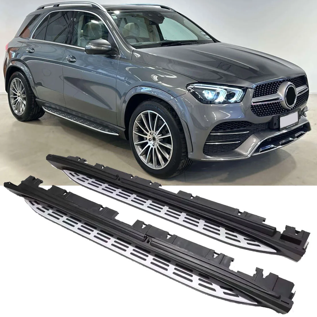Aluminium Running Boards with Anti-Slip Studs for Mercedes V167 GLE SUV | 2019-2026