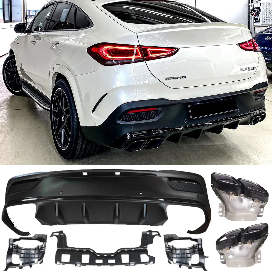 Difuusor + väljalaskeotsikud (must) Mercedes C167 GLE Coupe jaoks | 2019-2023