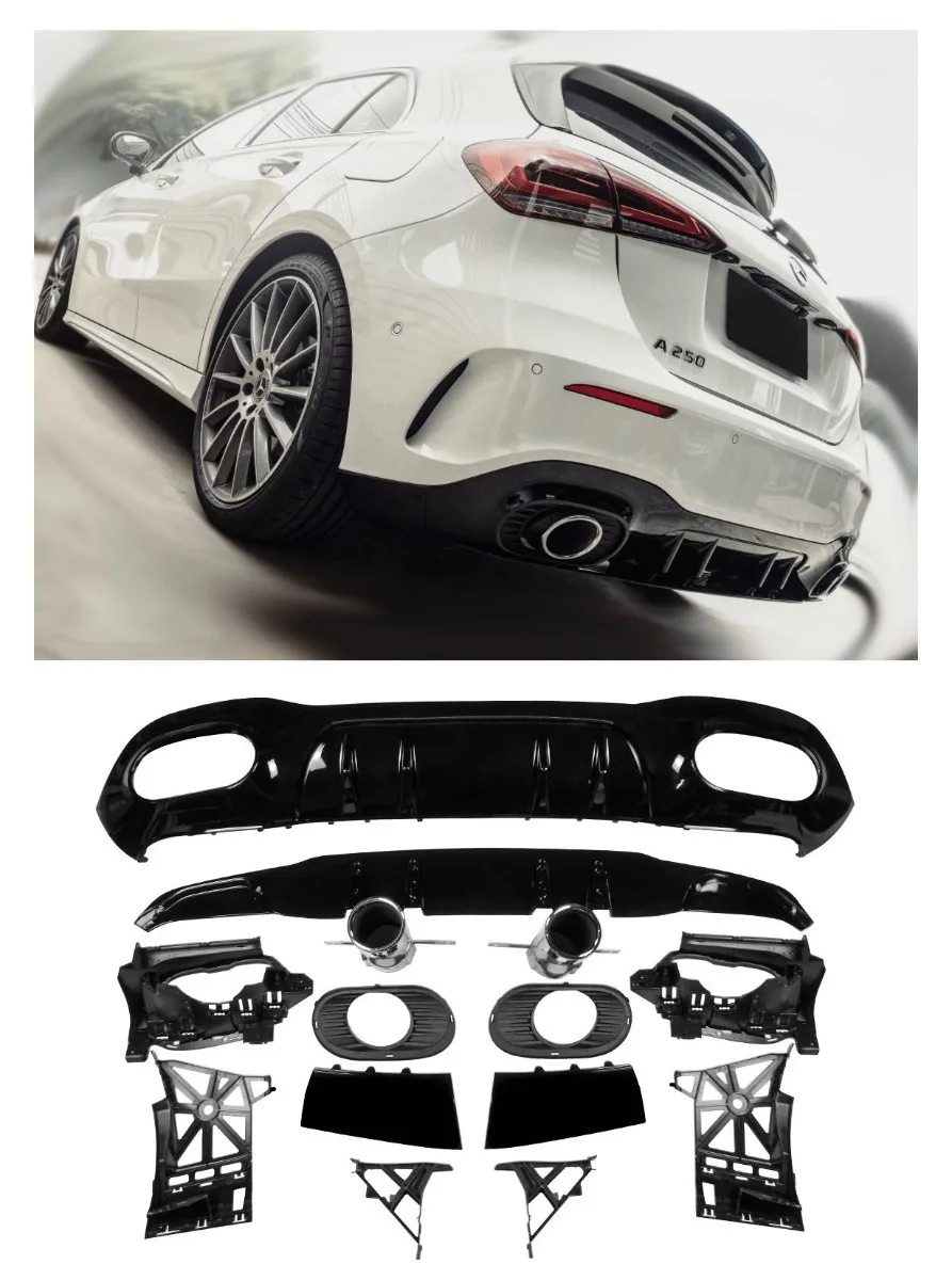 Difuusor + väljalasketorud kroom Mercedes W177 Compact Sedan jaoks | 2018-2026