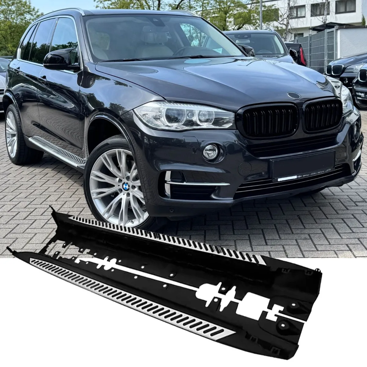 Алюминиевые подножки с противоскользящими шипами для BMW X5 F15 | 2013-2018