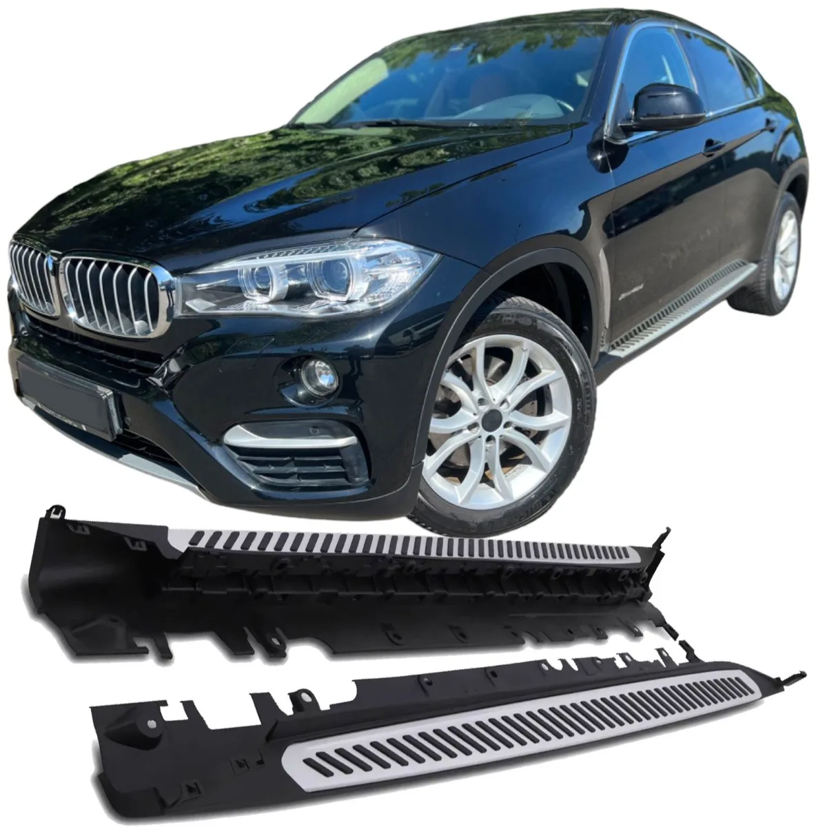 Aluminium Running Boards with Anti-Slip Studs for BMW X6 F16 | 2014-2019