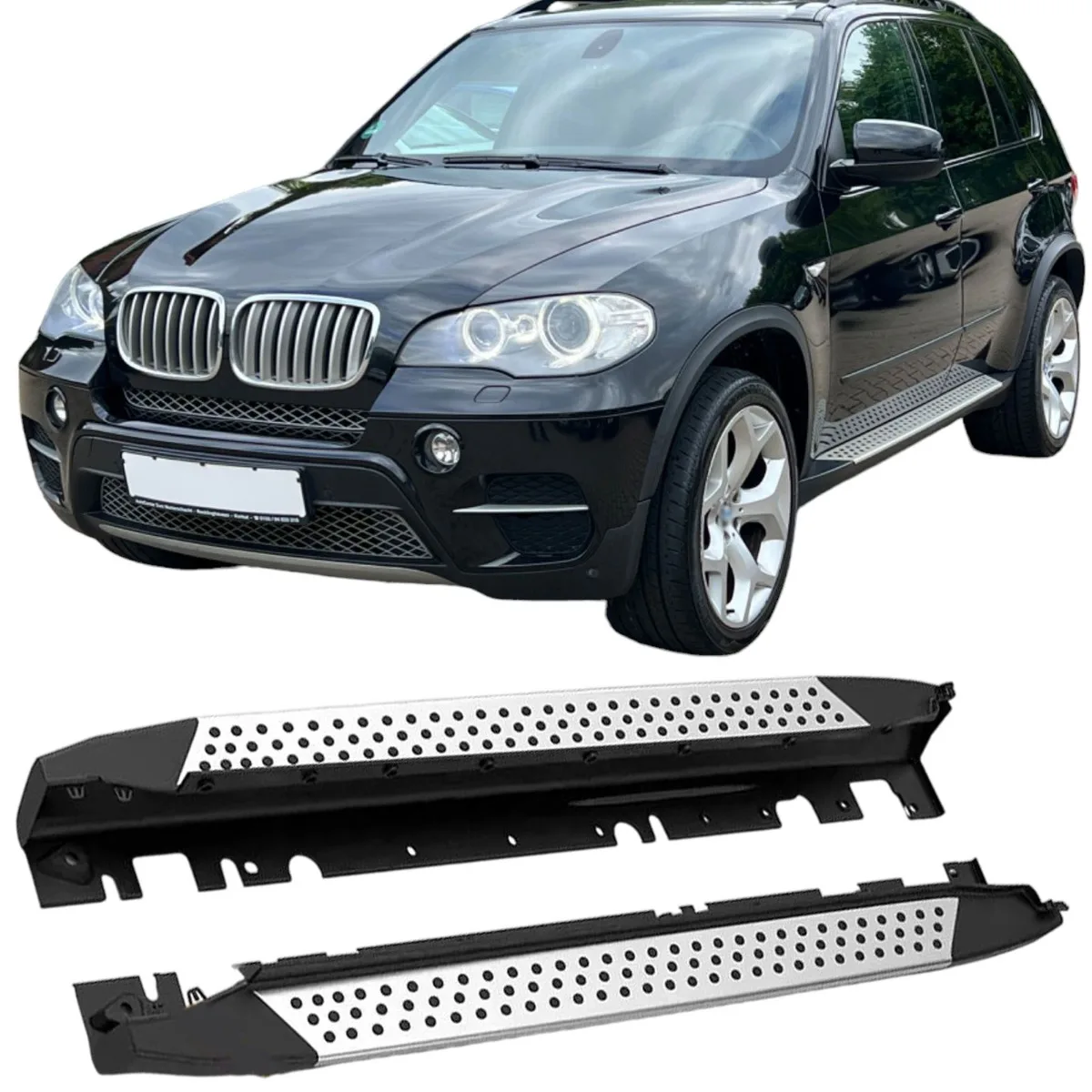 Aluminium Running Boards with Anti-Slip Studs for BMW X5 E70 | 2007-2013