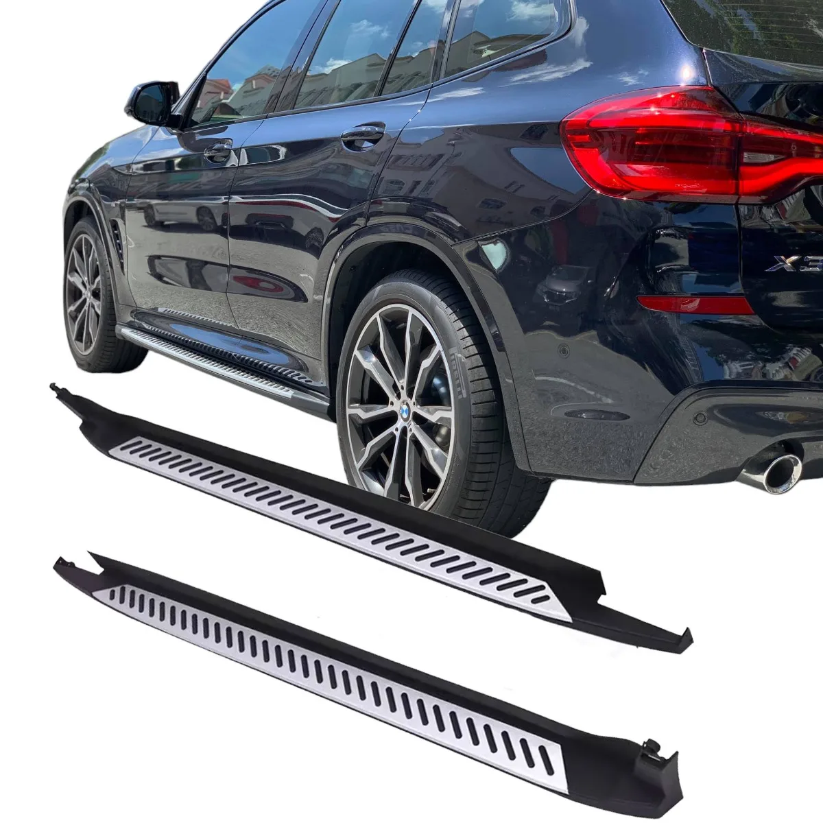 Алюминиевые пороги с противоскользящими шипами для BMW X3 G01 X4 G02 | 2017-2026