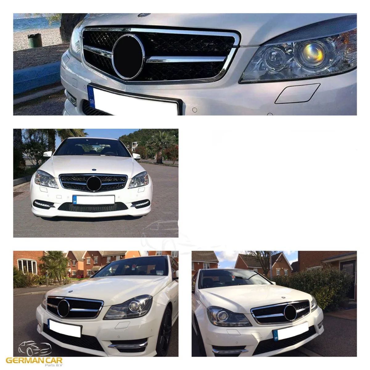 Grille for Mercedes W204 S204 Black + chrome | 2007-2014