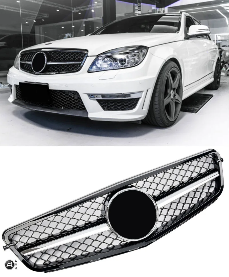 Grille for Mercedes W204 S204 Black + chrome | 2007-2014