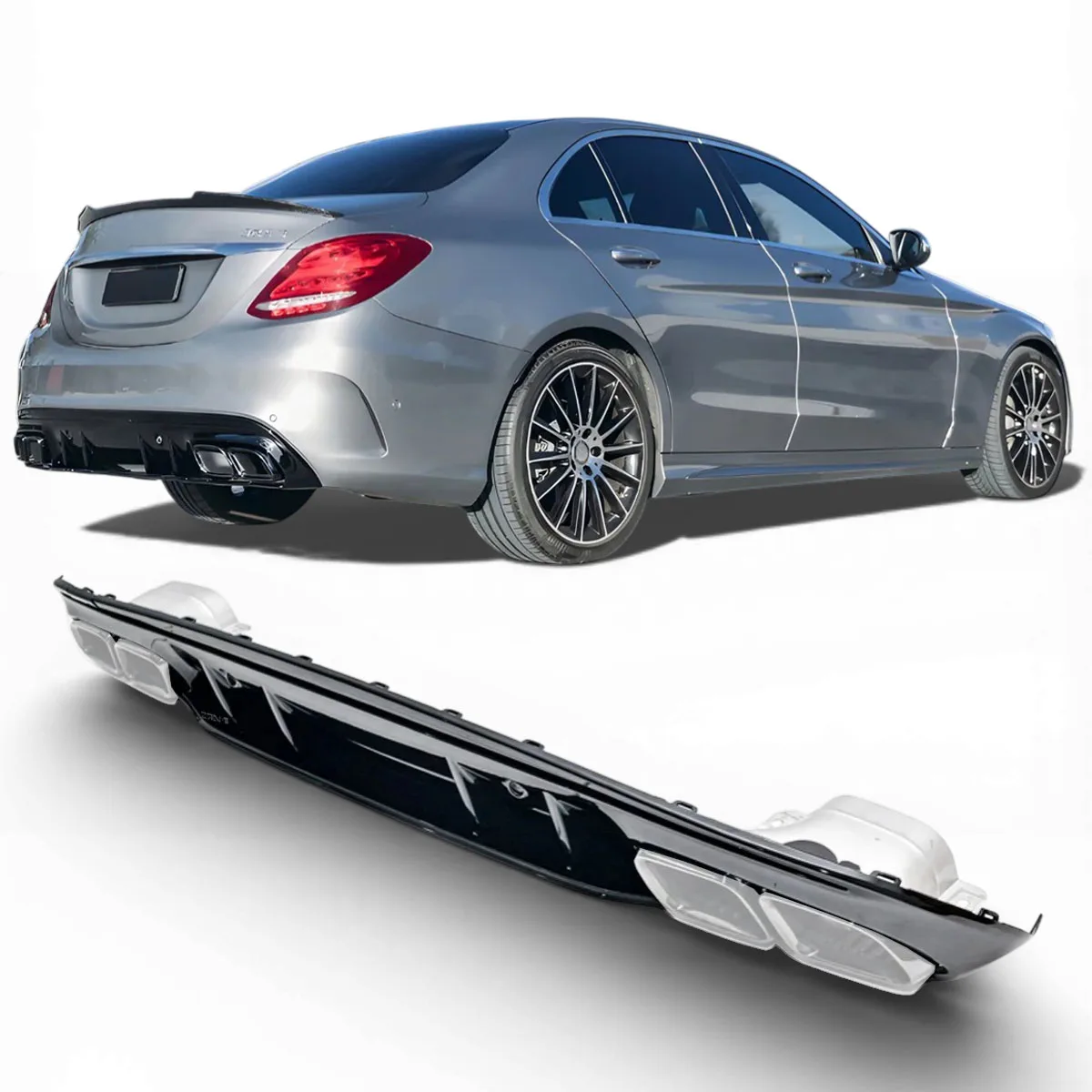 Difuusor + väljalaskeotsikud (kroom) C63 Mercedes W205 S205 | 2014-2021
