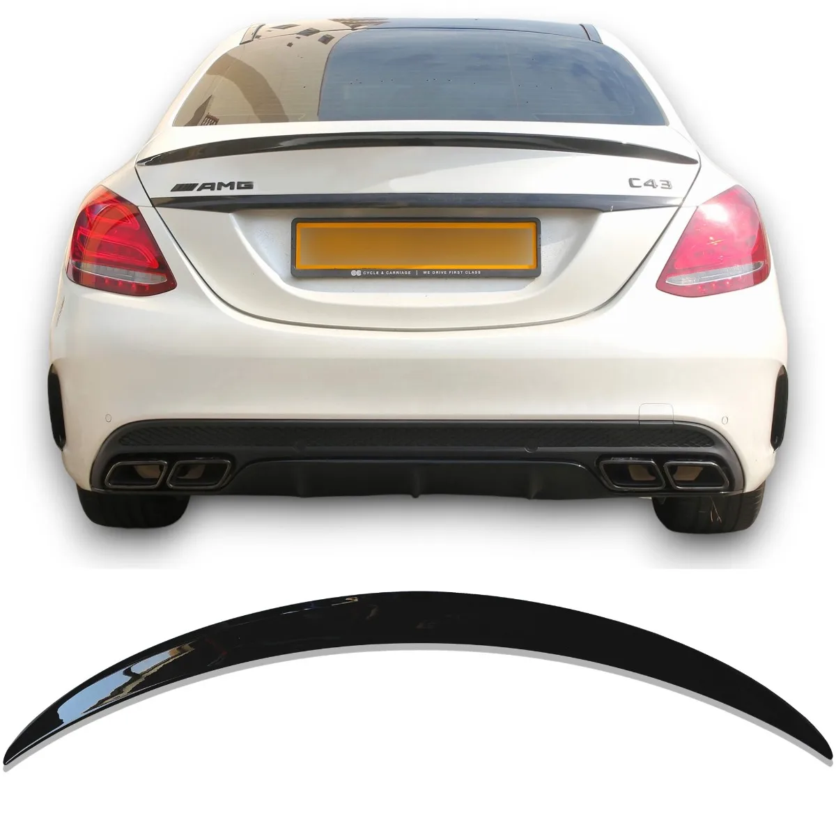 Rear Spoiler Black gloss for Mercedes W205 C-Class | 2014-2021