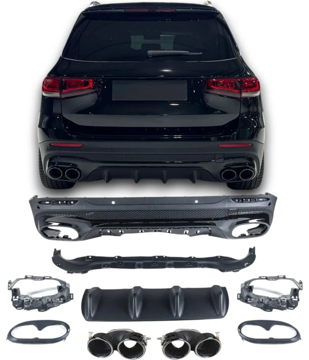 Diffuser + Exhaust Tips Black for Mercedes X247 Glb-class | 2019-2026