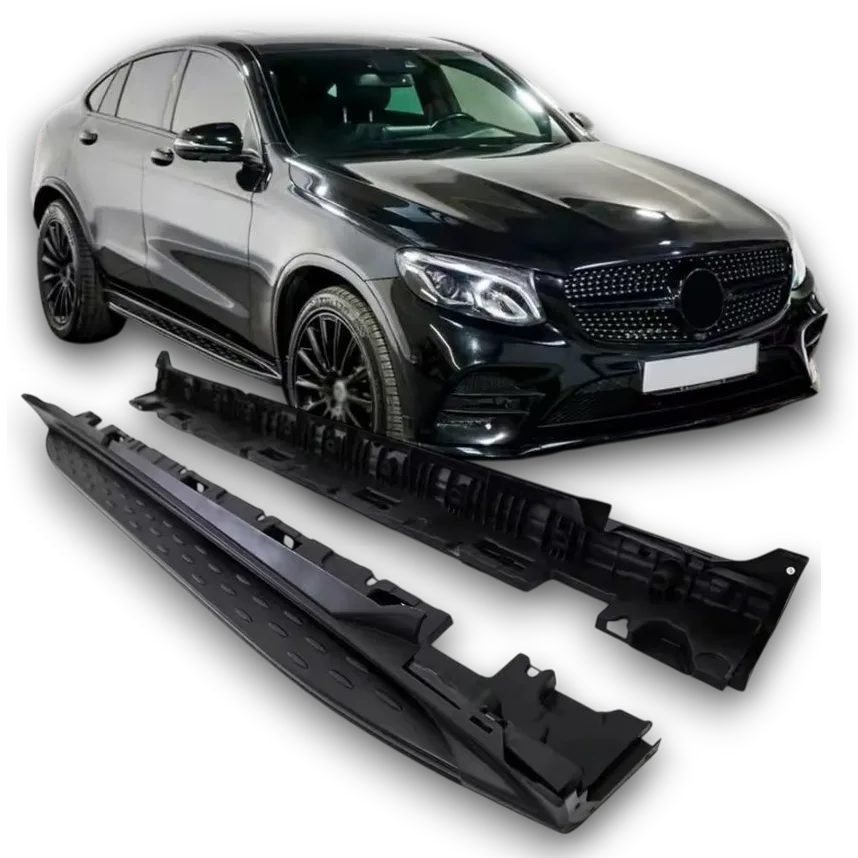 Алюминиевые пороги-подножки с противоскользящими накладками для Mercedes W253 GLC | 2015-2022