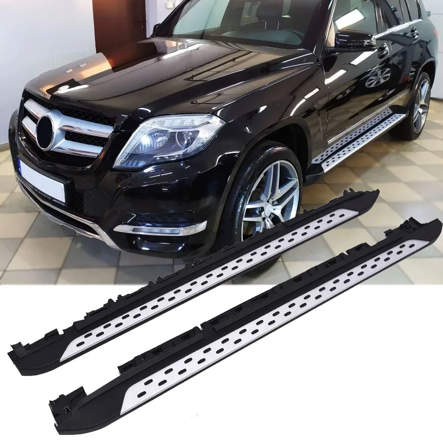 Aluminium Running Boards with Anti-Slip Studs for Mercedes X204 GLK | 2008-2015
