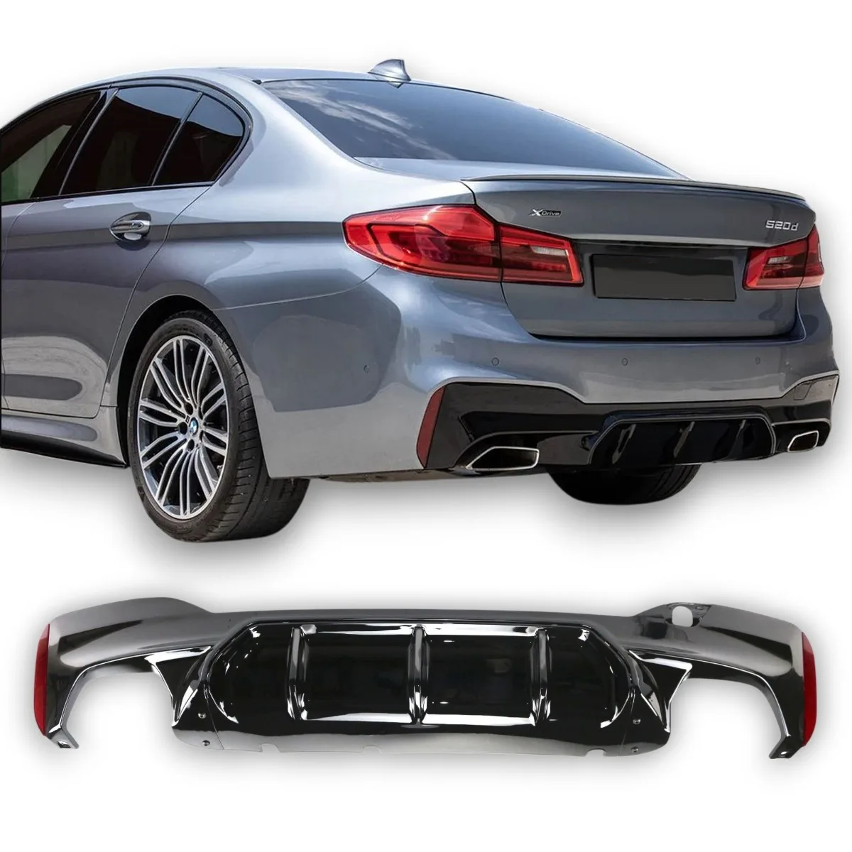 Diffuser Gloss Black for BMW 5 Series G30 / G31 M-tech | 2017-2024