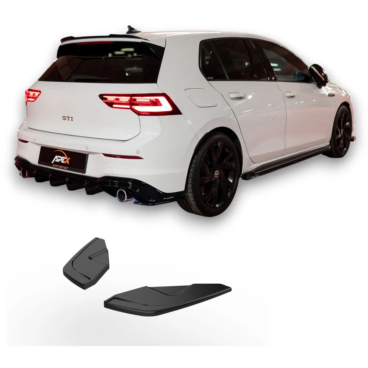 Diffuser Side Splitters for Volkswagen Golf Mk8 R | 2020-2024