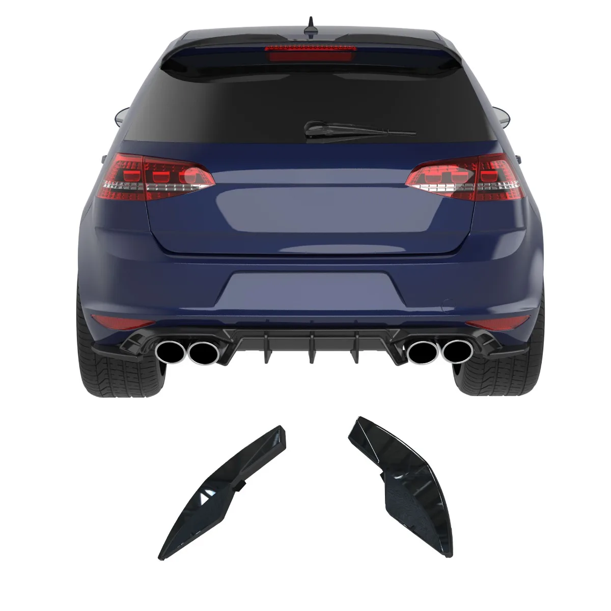 Difuusori küljesplitterid Volkswagen Golf Mk7 R jaoks | 2013–2016