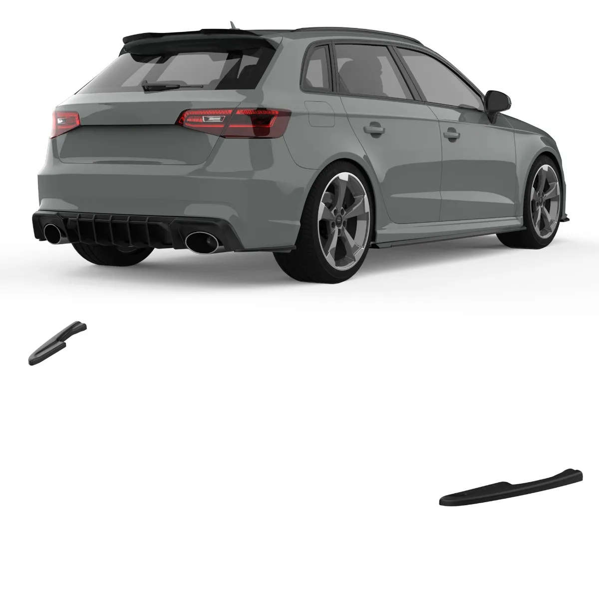 Diffuser Side Splitters for AUDI RS3 8V Sportback | 2015–2019