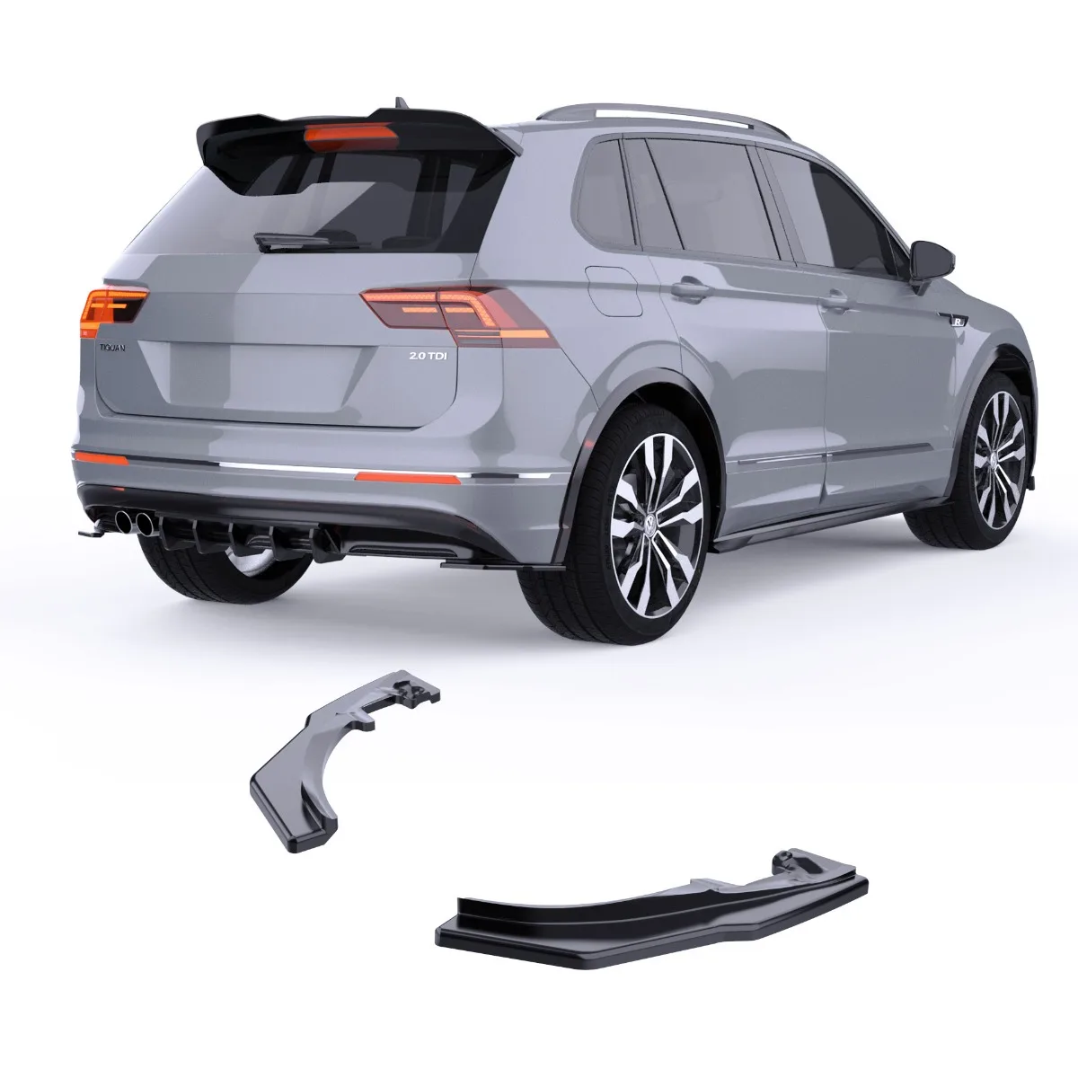 Diffuser Side Splitters for Volkswagen Tiguan Mk2 R‑Line | 2015–2020