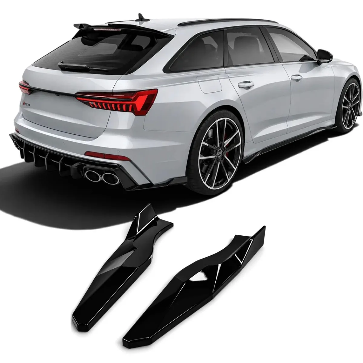 Боковые сплиттеры диффузора для AUDI A6/s6 C8 / C8 Facelift Sedan & Avant | 2019-2026