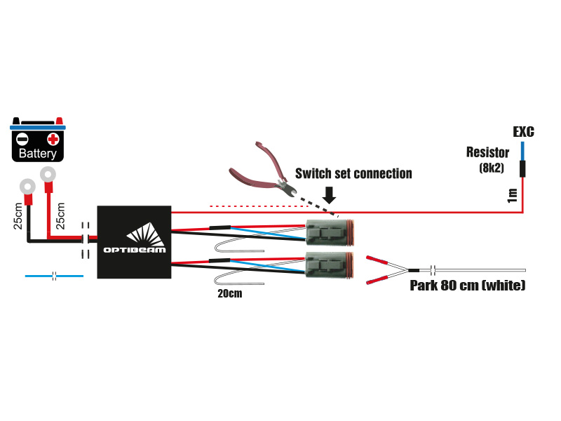 4-pin DTP connection kit for two lights