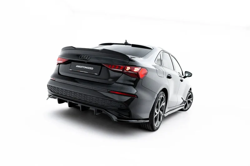 Rear splitter with vertical bars — Audi A3 Sedan 8Y Facelift