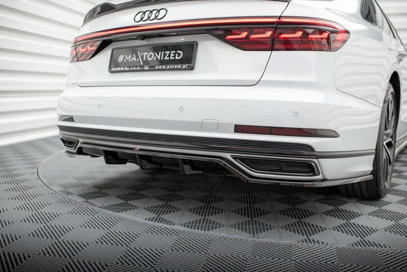 Rear splitter with vertical bars — Audi A8 S-Line D5 (2017–2021)