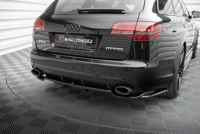 Rear splitter with vertical bars — Audi RS6 Avant C6 (2007–2010)