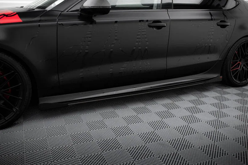 Накладки на пороги Street Pro + накладки — Audi A7 RS7 LOOK C7 (2010–2014)