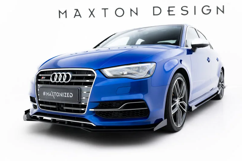 Front splitter Street Pro + flaps — Audi S3 / A3 S-Line Sedan 8V (2013–2016)