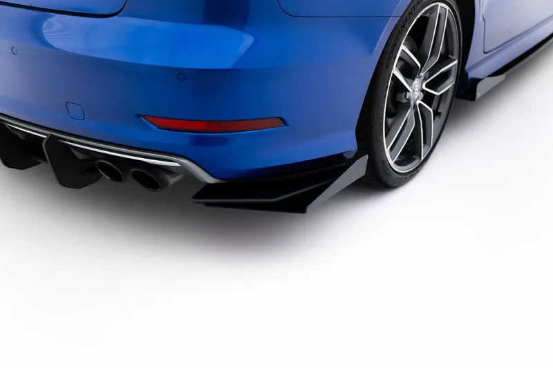 Задние боковые сплиттеры Street Pro + накладки — Audi S3 Sedan 8V (2013–2016)