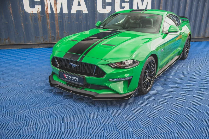 Передний сплиттер V.1 + накладки — Ford Mustang GT Mk6 Facelift (2017–)