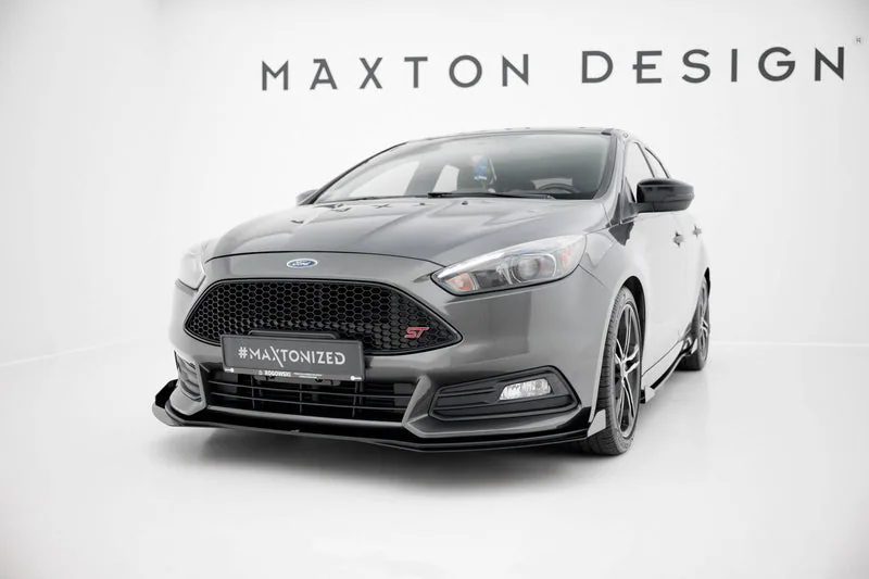 Передний сплиттер Street Pro + накладки — Ford Focus ST Mk3 Facelift (2015–2018)