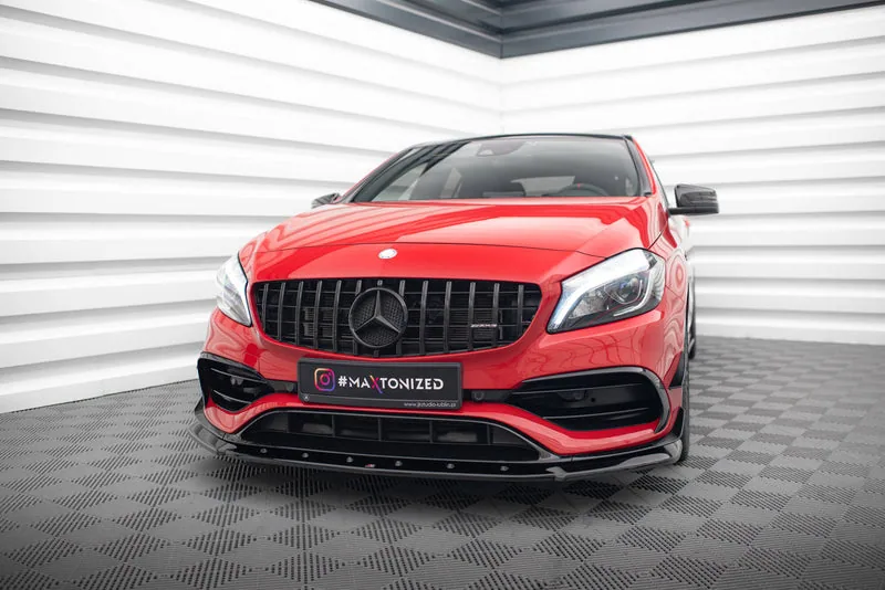 Передний сплиттер V.1 — Mercedes-Benz A45 Aero W176 Facelift (2015–2018)
