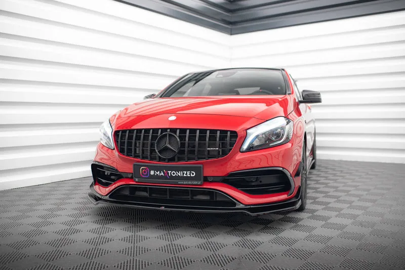 Передний сплиттер V.2 — Mercedes-Benz A45 Aero W176 Facelift (2015–2018)