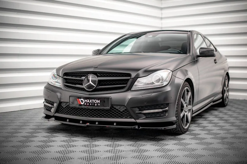 Esisplitter V.1 — Mercedes-Benz C Coupe / Sedan / Estate AMG-Line C204 / W204 Facelift / S204 Facelift (2011–2014)