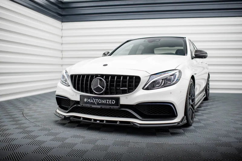 Передний сплиттер V.2 — Mercedes-Benz AMG C63 Sedan / Estate W205 / S205 (2015–2018)