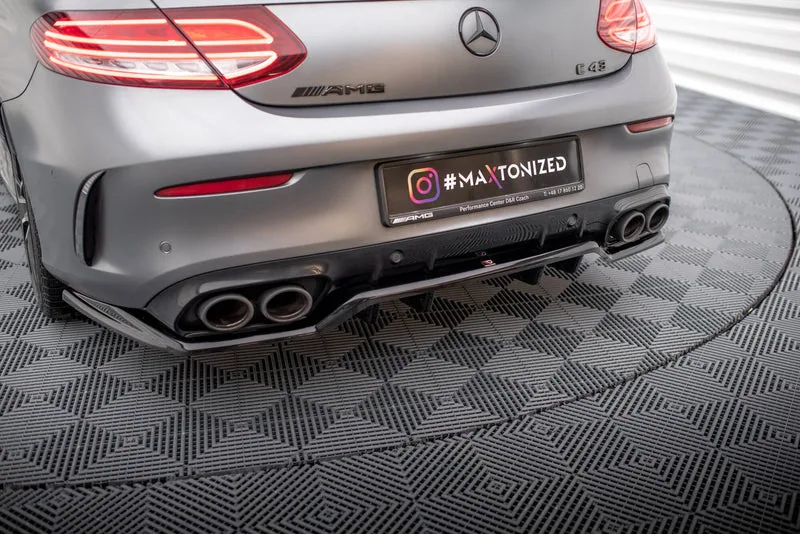 Rear splitter with vertical bars — Mercedes-Benz AMG C43 Coupe / Cabrio C205 Facelift / A205 Facelift (2018–2021)